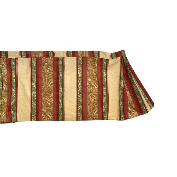 3 Custom Made Luxury Valances Window Treatments Curtains Red Green Yellow Stripe - Picture 5 of 11